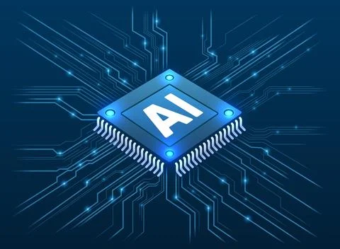 Ai chip, innovation tech, ai art technology. Vector illustration Stock Illustration