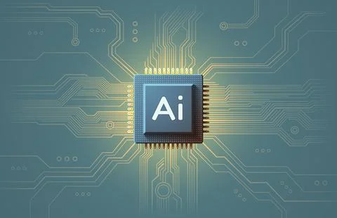 Ai chip, innovation tech, ai art technology. Vector illustration Illustrazione stock