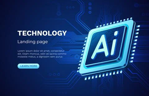 Ai chip, innovation tech, ai art technology. Vector illustration Stock Illustration
