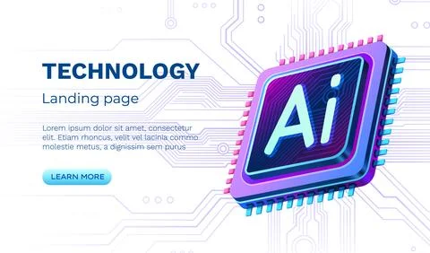 Ai chip, innovation tech, ai art technology. Vector illustration Illustrazione stock