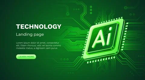 Ai chip, innovation tech, ai art technology. Vector Illustrazione stock