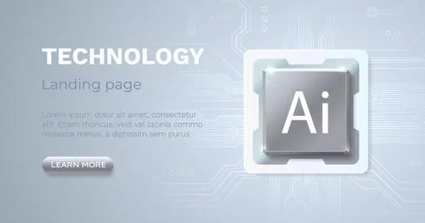 Ai chip, innovation tech, ai art technology. Vector Illustrazione stock