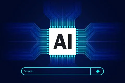 AI chip interface concept Иллюстрация