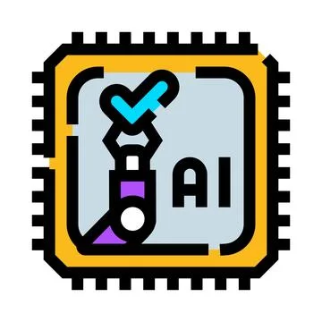 Ai chip processing successful artificial intelligence development Ilustración de archivo