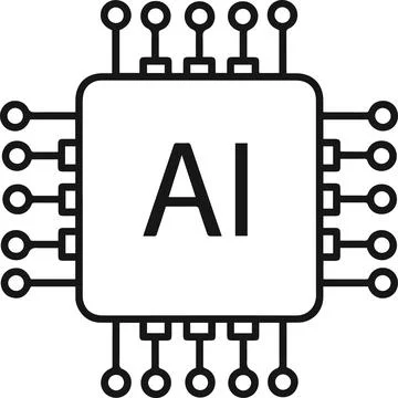 AI chip processor, minimal simple vector illustration 스톡 일러스트