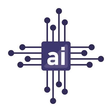 Ai chip processor tech Stock Illustration