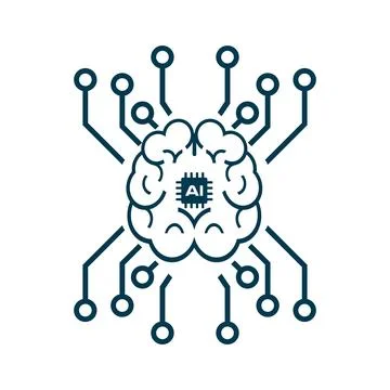 AI chip set for installing, and AI setting up mode icon, and AI vector and .. Stock Illustration