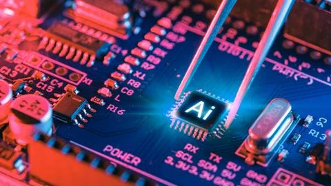 Ai Chips, AI microprocessor, Artificial intelligent memory computer process.. 写真素材