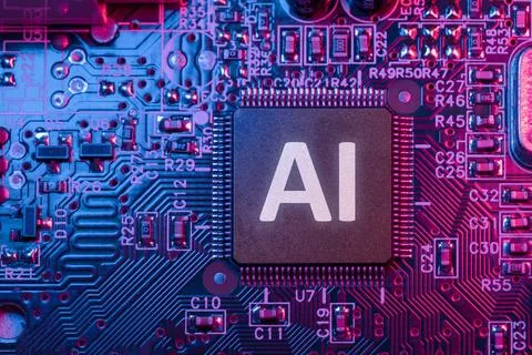 Ai Chips, AI microprocessor, Artificial intelligent memory computer process.. 写真素材