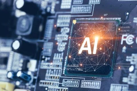 Ai Chips, AI Microprocessor, Artificial intelligent memory computer process.. 写真素材