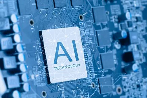 Ai Chips, AI microprocessor, Artificial intelligent ?NPU memory computer pr.. Foto stock