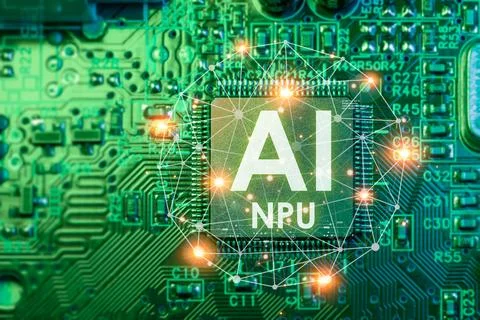 Ai Chips, AI NPU Microprocessor, Discrete Artificial intelligent computer p.. 写真素材