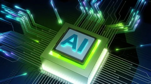 AI Chipset Futuristic Data Flow Computing 動画素材 301684427