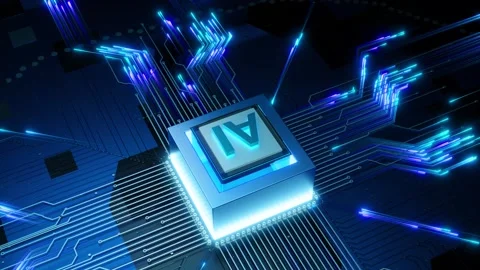 AI Chipset Futuristic Data Flow Computing 動画素材 301684443