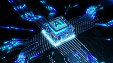 AI Chipset Futuristic Data Flow Computing 動画素材 301684444