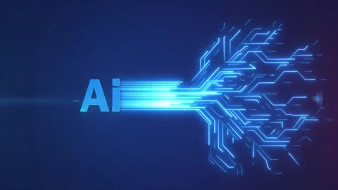AI Circuit Board with Glowing line Data transfer technology animation 4K. 스톡 동영상 294162211