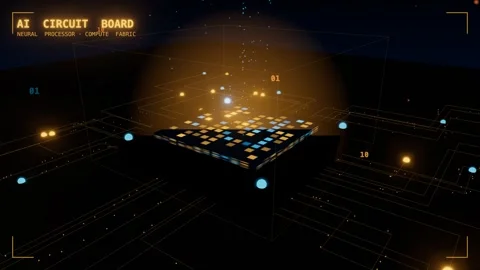 Ai circuit board glowing processor 库存影片 340000150