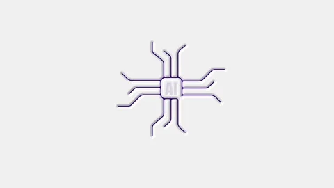 AI circuit icon animation on background Stock Footage 262849380