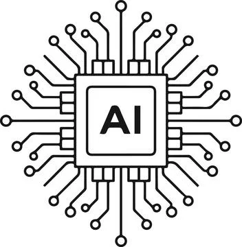 AI circuit processor, minimal simple vector illustration Stock Illustration