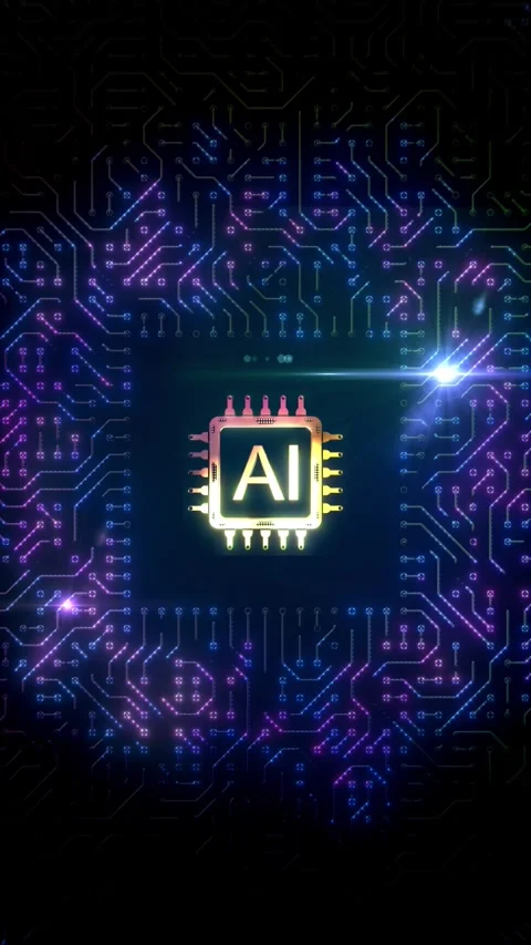 Ai Circuit (Vertical) Background Stockbeeldmateriaal 344090135