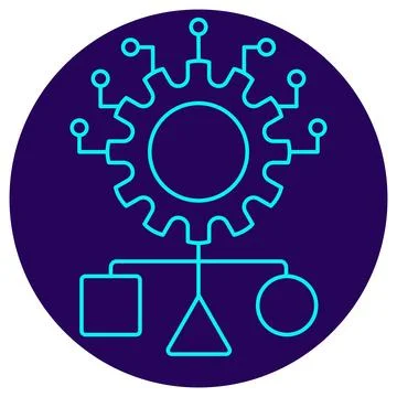 AI classification icon. Vector pictogram with thin lines Illustrazione stock