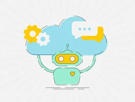 AI in Cloud Computing. AI-ready cloud storage infrastructure. Artificial 스톡 일러스트