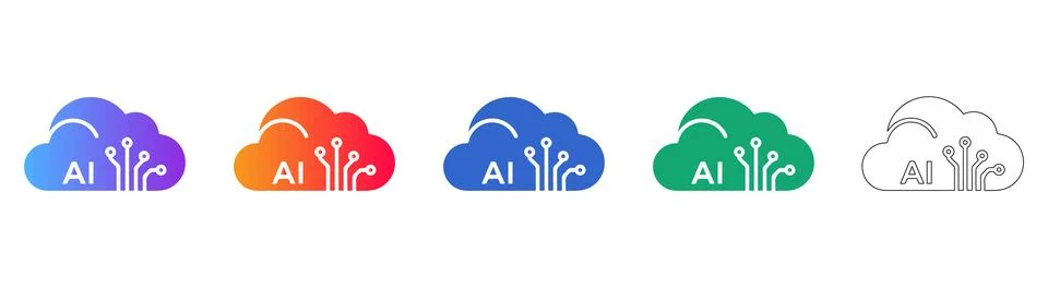 AI Cloud Computing and Machine Learning Technology Illustration Illustration