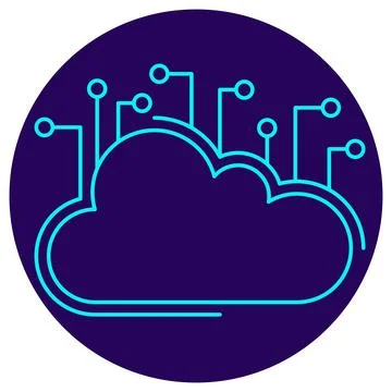 AI Cloud Computing icon. Vector thin line illustration Stock Illustration