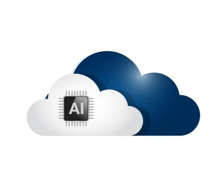 Ai cloud computing illustration design graphic. イラスト素材