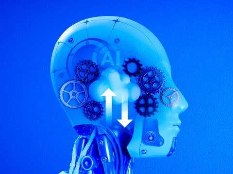 AI cloud computing infrastructure technology, digital data system storage s.. Illustrazione stock