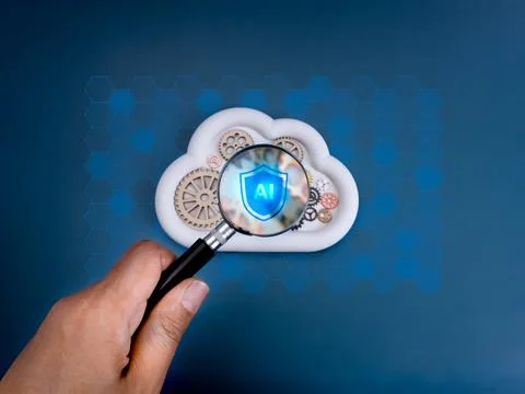 AI cloud computing infrastructure technology, security data system storage .. Foto stock