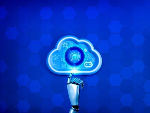 AI Cloud computing technology, smart security data system storage service c.. Stockfoto's