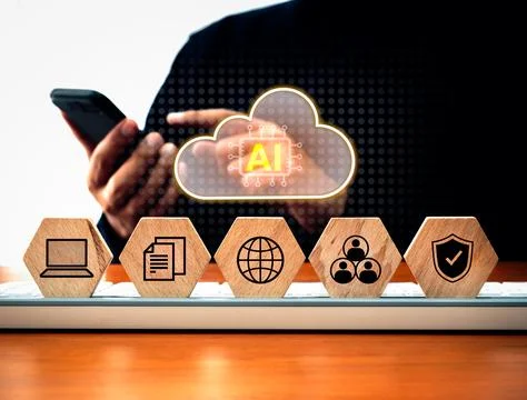 Ai cloud concept, data analysis and management automating process, rapidly .. Stock Photos