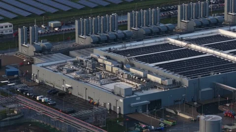 AI Cloud Data Center in Winschoten, The Netherlands. Stock Footage 321602927
