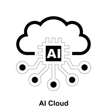 AI cloud editable cloud computing vector icon design. Stock Illustration