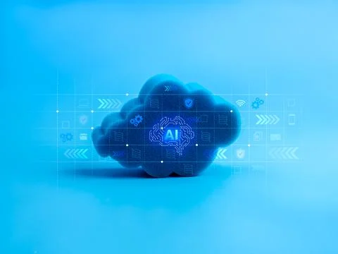 AI cloud infrastructure technology concept with digital transformation, sec.. Stock Photos