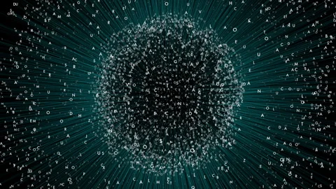 AI Cloud Network Core Quantum Big Data Particle Processing Sphere Stock Footage 339976636