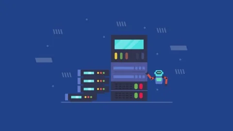 AI cloud server system, agent monitoring cloud infrastructure and network. Stock Footage 337956218