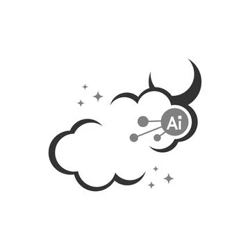 AI Cloud Stripe Modern Logo Illustrazione stock