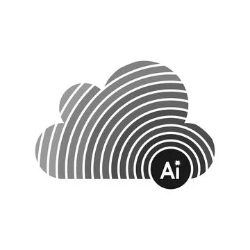 AI Cloud Stripe Modern Logo Stock Illustration