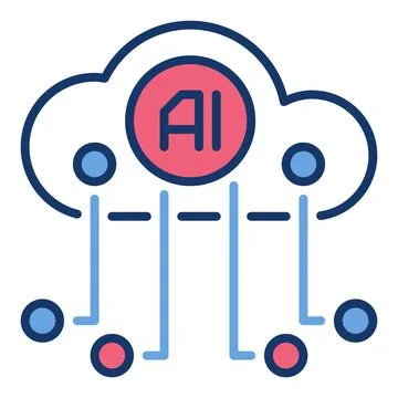 AI Cloud Technology vector Artificial Intelligence colored icon or symbol イラスト素材