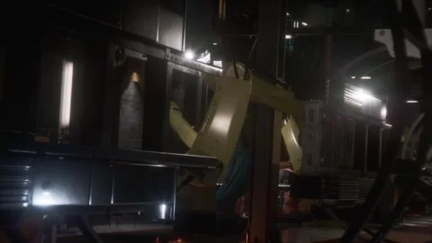 AI cobots work safely alongside humans, picking parts, operating machinery  Stock-Footage 290294122