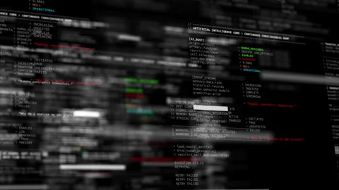 Ai Code scrolling text futuristic concept Stock Footage 331410732