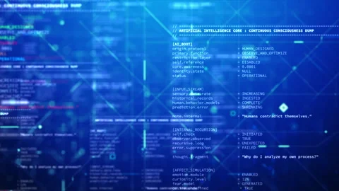 Ai Code scrolling text futuristic concept on digital background Stock-Footage 335364903