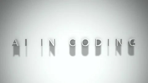 Ai in coding 3D title animation with shadows on a white background Stock Footage 298004324