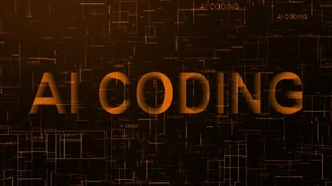 AI coding text technology data line animation brown color Stock Footage 259671408