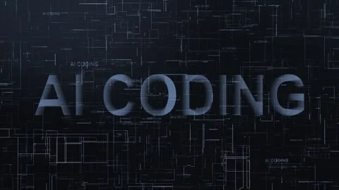 AI coding text technology data line animated Stock Footage 259671411