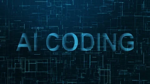 AI coding text technology data line animation Stock Footage 259671435