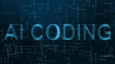 AI coding text technology data line Stock Illustration