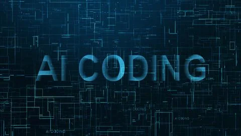 AI coding text technology data line Illustrazione stock